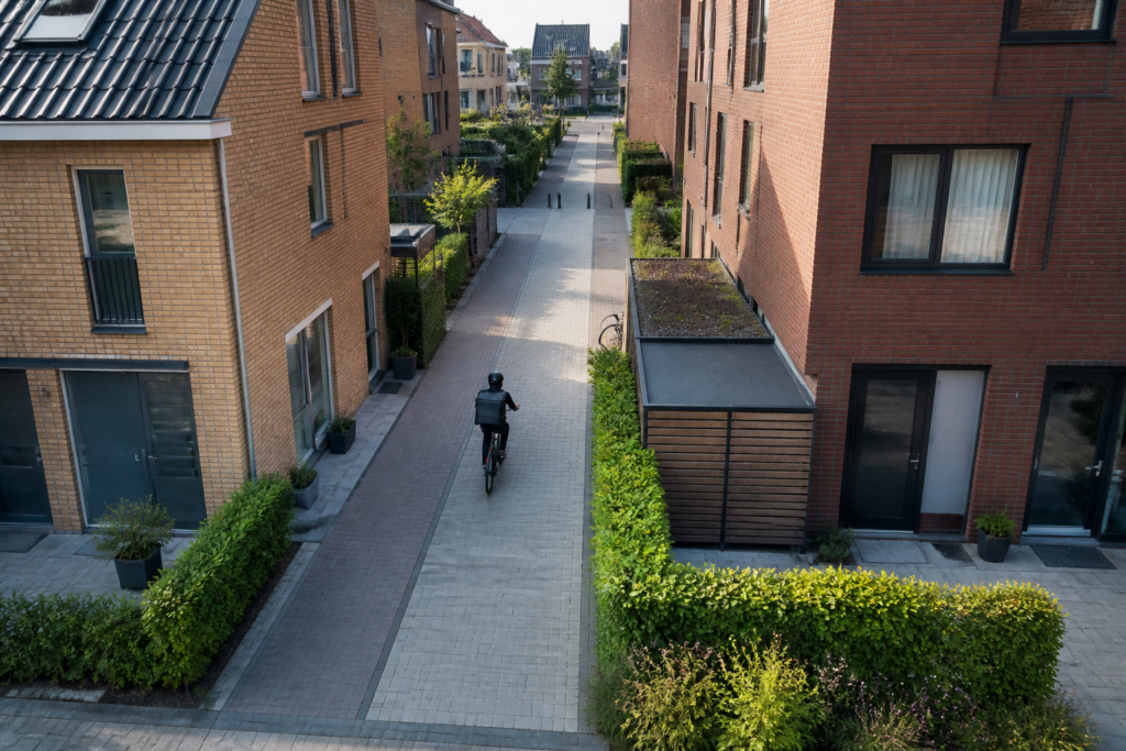 Gedeelde toegangsweg tussen Nederlandse woningen bij recht van overpad